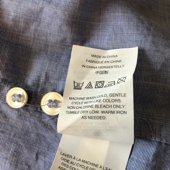 NWT J.Crew Button Down Blue with Navy Piping Sz 8 - Picture 4 of 5